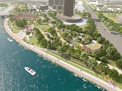 现代轻奢滨水景观 滨水 公共空间 城市公园 公园