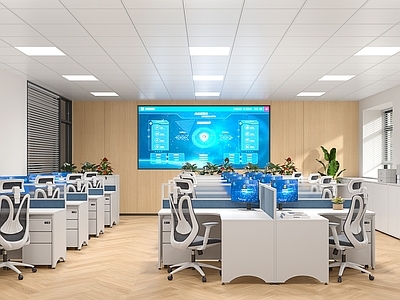 现代办公区 屏风办公桌 机关办公室