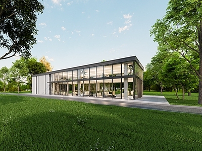 现代商场建筑 商业咖啡店