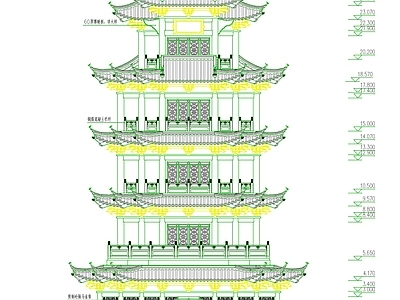 寺庙 中式古建广运阁 中式仿古广运阁 寺庙广运阁 施工图