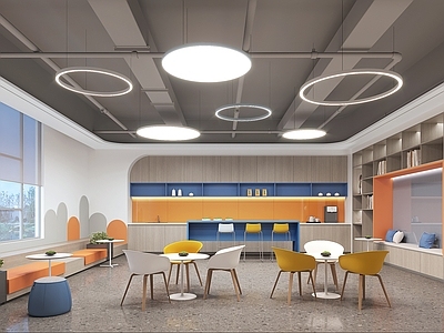 现代工业茶水间 休息区 会客区 书吧 休闲区 阅读区