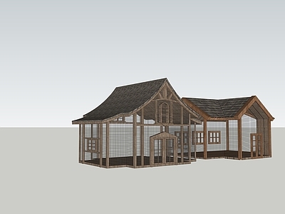 原木其他景观小品 户外大型鸟笼