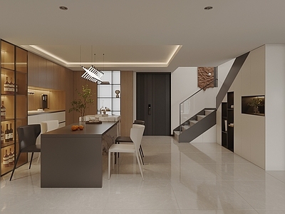 现代简约公寓 复式公寓 现代公寓 现代客餐厅