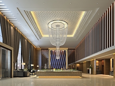 新中式现代售楼处 售楼处大厅