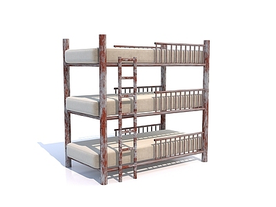 现代上下床 上下床 三人床