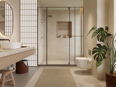 现代酒店卫生间 民宿卫生间 洗手台 台盆