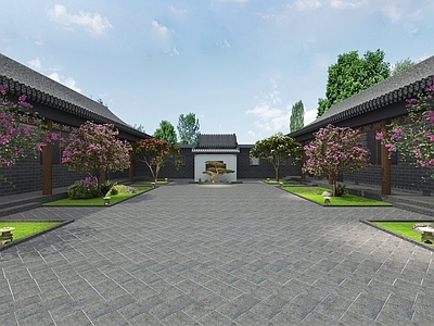 新中式其他景观 四合院景观 四合院
