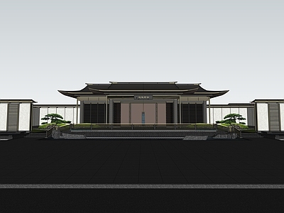 中式新中式小公建 南京建发璞云示范 庭院 豪宅入口