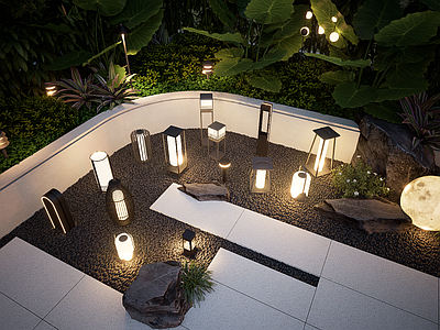 现代灯具组合 现代庭院灯 景观灯 草坪灯