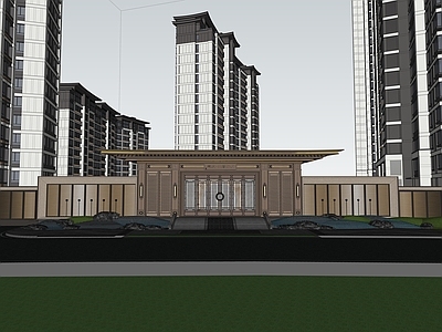 新中式中式小公建 建发五缘映月 示范区 小区入口 小区精模全模