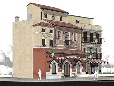 欧式复古其他商业建筑 地中海风格建筑 意大利托斯卡纳风 遮阳篷