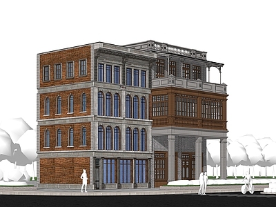 新中式欧式其他商业建筑 近代历史建筑 中西合璧建筑 历史街区建筑