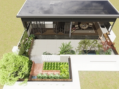 现代简约屋顶花园 花园景观 屋顶花园 景观庭院
