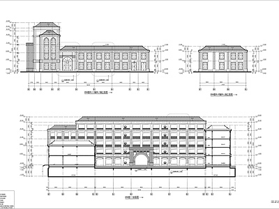 新中式学校建筑 学校全部建筑图纸 施工图