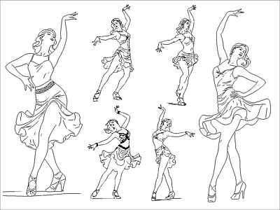 现代人物 舞蹈人物 施工图