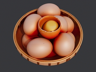 现代其他摆件 一筐鸡蛋组合