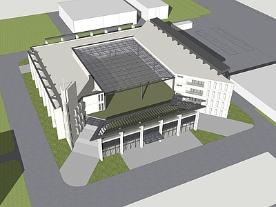 现代简约图书馆建筑 图书馆 大学生活动中心 活动中心 大学建筑 展馆
