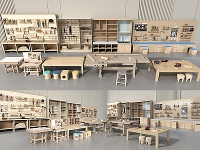 现代操作台 手工坊桌椅 手工坊工具柜