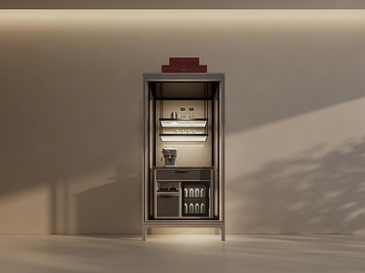 新中式现代酒店客房 迷你吧 minibar