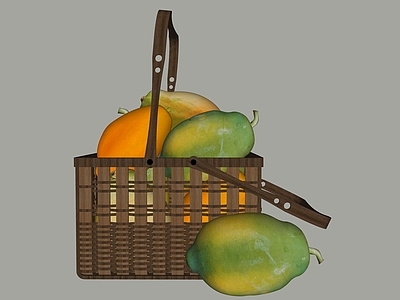 水果蔬菜 木瓜 竹编篮子