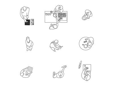 人物 餐饮人物俯视图库 施工图
