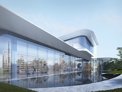 现代简约售楼处建筑 现代风格售楼处 现代风格示范区 流线型售楼处 示范区大门 流线型示范区