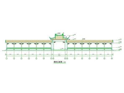 仿古建筑 中式古建廊舫 中式仿古廊舫 施工图