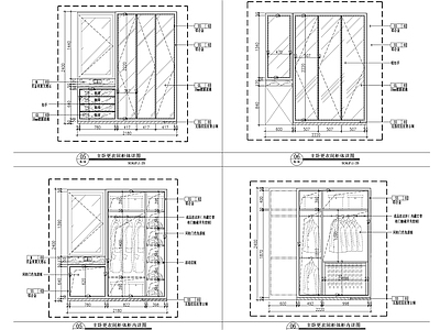 柜体节点 新中式衣柜节点 主卧衣柜节点 施工图