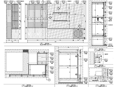柜体节点 新中式衣柜节点 男孩房衣柜节点 施工图