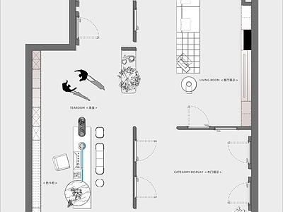 家具展厅 木门展厅 平面方案 施工图