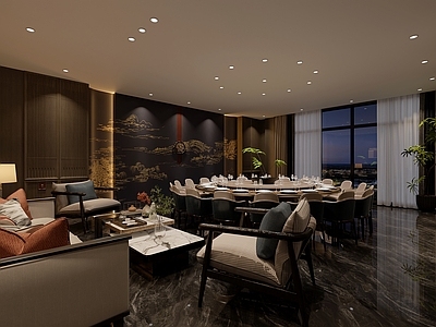现代新中式包厢 餐厅包厢 酒店包厢