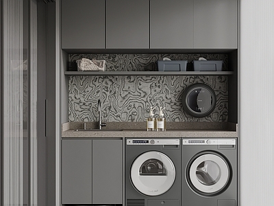 现代阳台 现代阳台 阳台洗衣柜 浴室柜