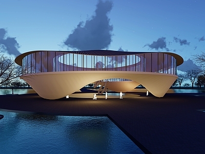 现代展览馆建筑 圆形建筑