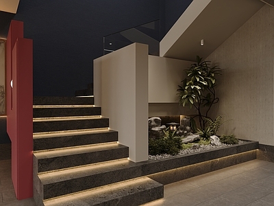 现代假山水景 水景 假山