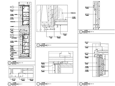 柜体节点 新中式玄关柜节点 施工图