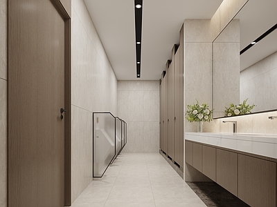 现代公共卫生间 公共卫生间 卫生间洗手台