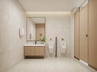 现代公共卫生间 公共卫生间 卫生间隔断 小便斗