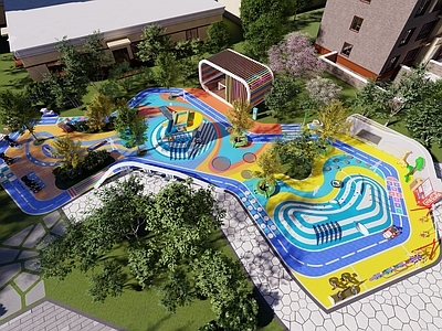 现代儿童游乐空间 现代儿童活动 现代小区儿童游乐