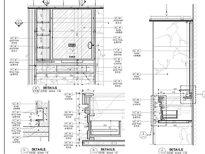 现代综合家具节点 化妆台节点图 施工图