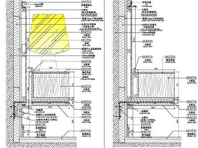 背景墙节点 客房背景节点大样 施工图