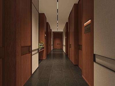 新中式中式中餐厅 门牌 过道