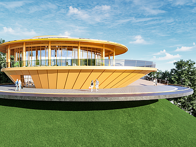 现代风格建筑 观景台 山顶建筑 山间建筑 咖啡馆