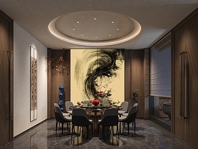 新中式中式中餐厅 包厢 意境包厢