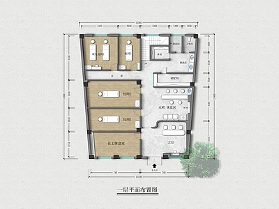 现代法式美容院 美容院 养生馆 施工图