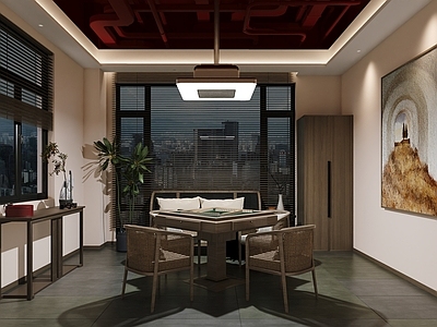 新中式中式棋牌室 新中式棋牌室 中式棋牌室 棋牌室 麻将房