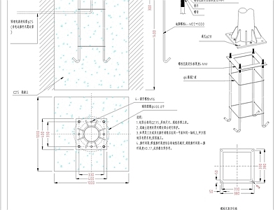 钢结构 预埋件基础 钢筋 施工图