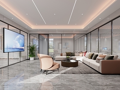 现代简约办公室 办公区 经理办公室 董事长办公室 前台 接待