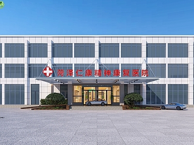 现代医院建筑 医院外观门头雨棚 玻璃雨 施工图