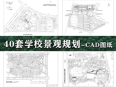 现代校园景观 40套学校景观 校园景观规划 学校景观规划施工 校园广场 学校景 施工图