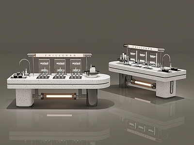 现代其他展厅 中岛 前台 货架